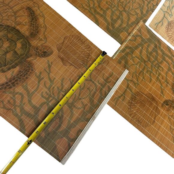 vintage sea turtle bamboo hawaiian place mats Set Of 5 - Picture 5 of 10